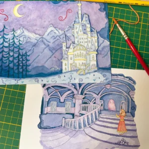 Lot de deux cartes A5 « Le château de La Peur »