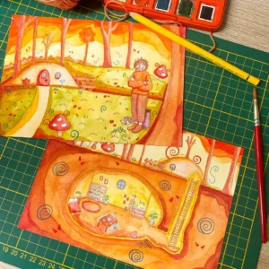 Lot de deux cartes A5 « Souffle-Vent »