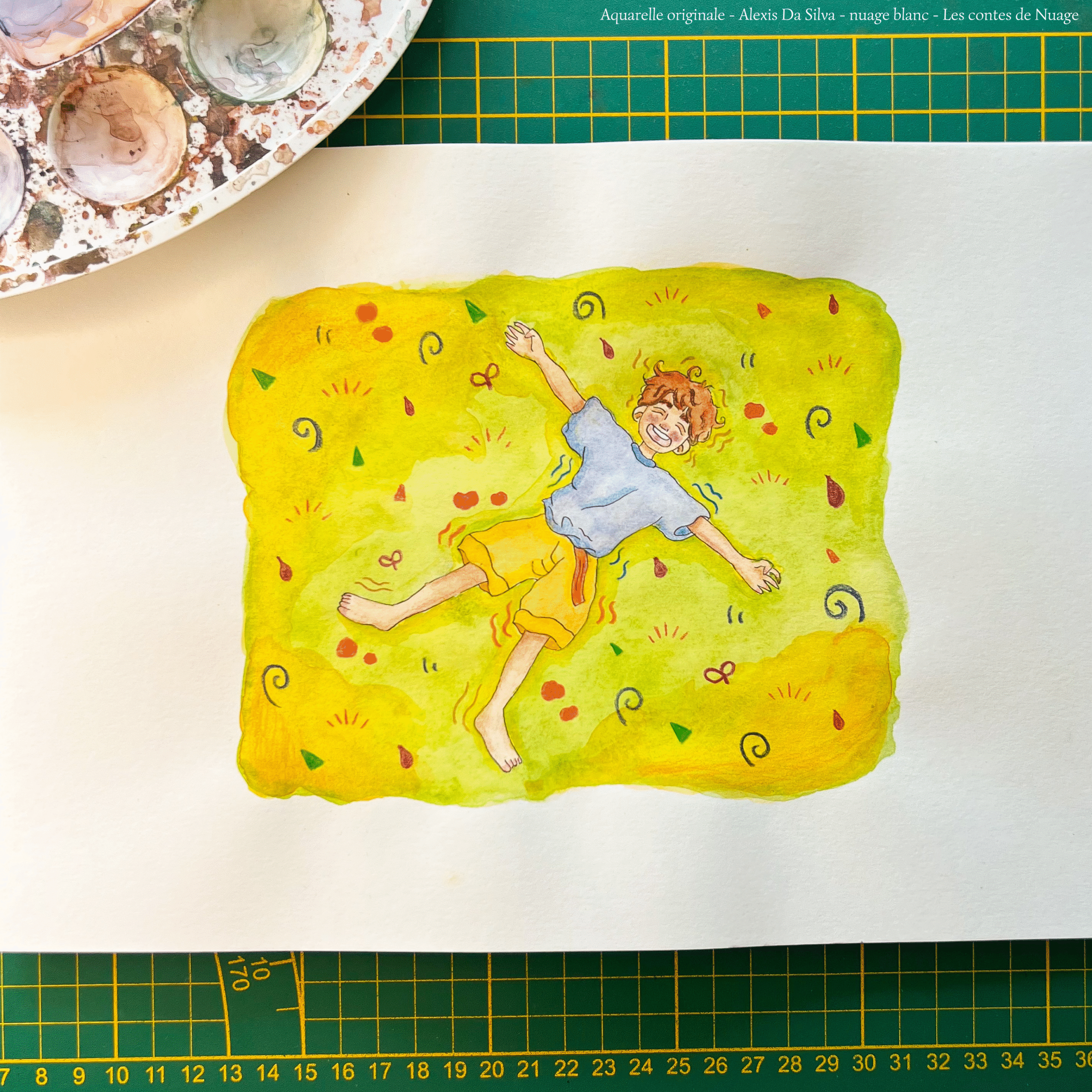 aquarelle sourire en ete alexis da silva nuage blanc illustration originale les contes de nuage